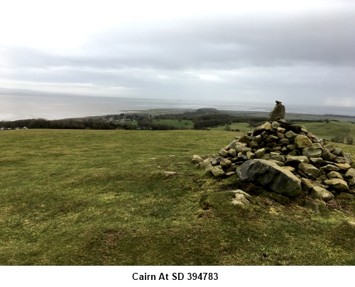 The cairn at OS reference SD 394783