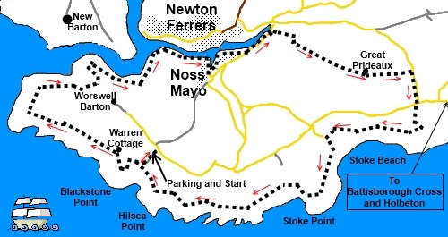 Devon walk Mayo Peninsular - sketch map