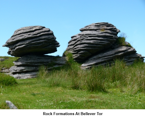 Rock formations at Bellever Tor