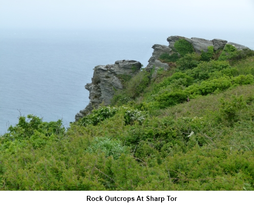Rock outcrops at Sharp Tor.