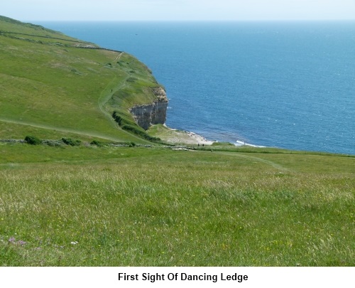 First sight of Dancing Ledge