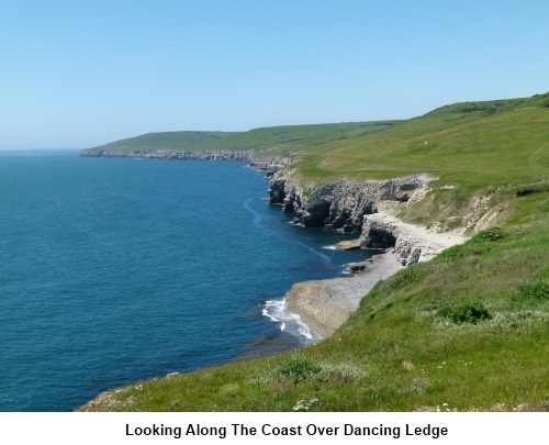 Looking along the coast over Dancing Ledge