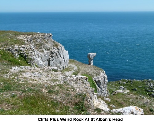 Cliffs with weird rock at St. Alban's Head