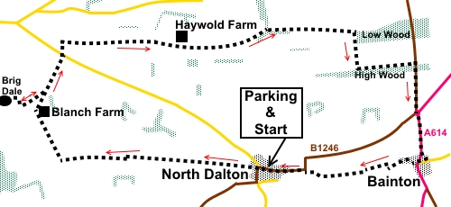 walk from North Dalton sketch map