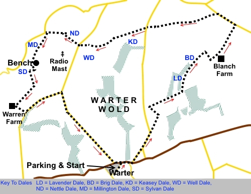Warter Wold walk sketch map