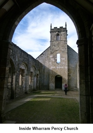 Inside Wharram Percy church