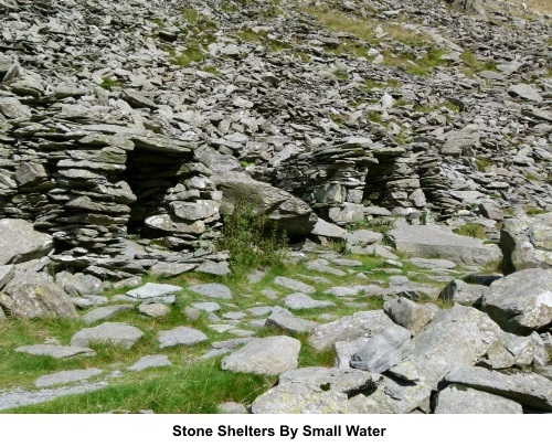 Stone shelters at Small Water