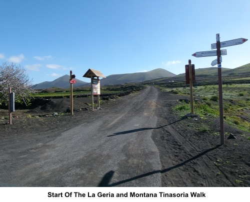 start of the La Geria and Montana Tinasoria walk
