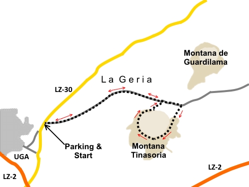 La Geria walk sketch map