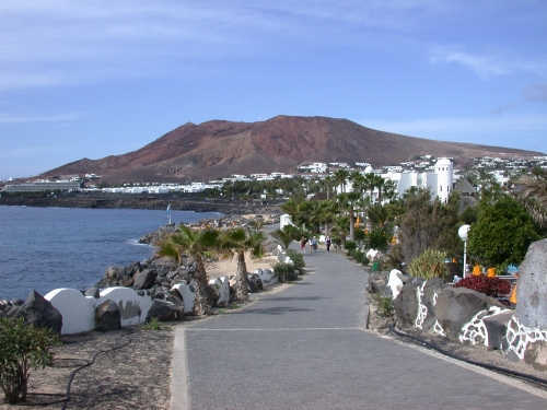 Playa Blanca view along the promenade