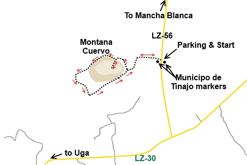 Lanzarote walk Montana Cuervo - sketch map