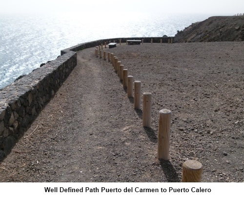 Path Puerto del Carmen to Puerto Calero