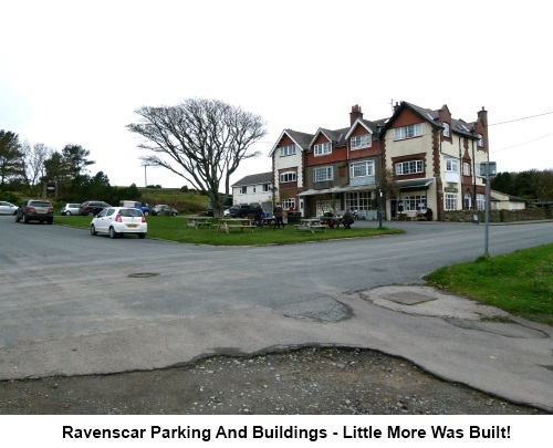 The centre of Ravenscar and parking places
