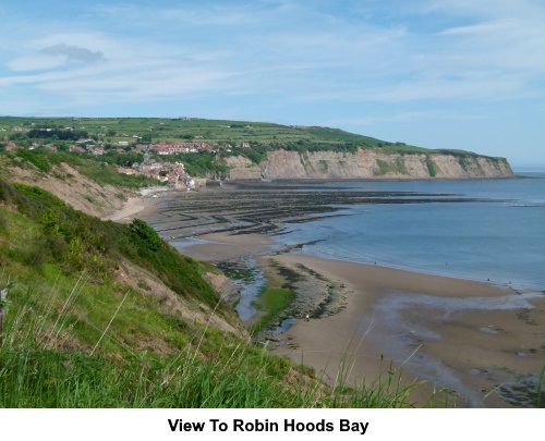 Looking along the cliffs to Robin Hood's Bay.