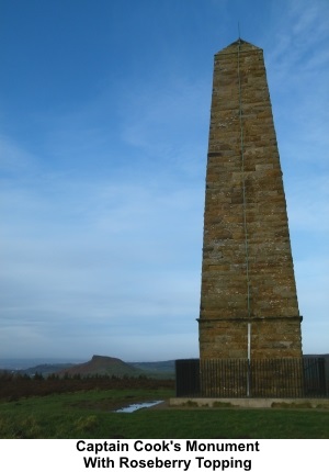 Captain Cooks Monument with Roseberry Topping