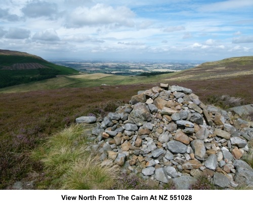 View north from cairn at NZ 551028