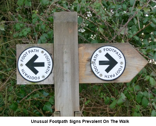 Unusual footpath sign prevalent on the walk