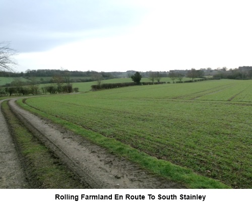 Rolling farmland on the route to South Stainley