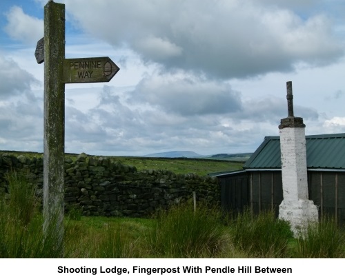 Shooting lodge with Pendle Hill