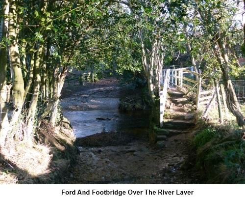 Ford and footbridge over River Laver