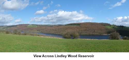View across Lindley Wood reservoir