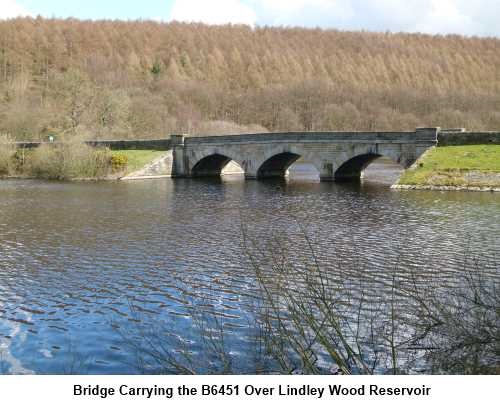 Bridge carrying the B6451 over Lindley Wood reservoir