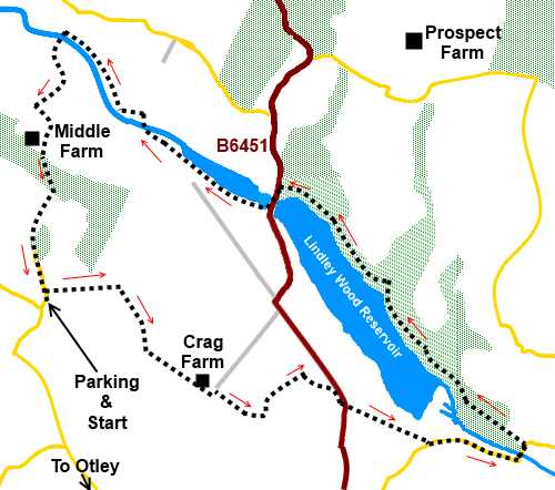 Lindley Wood reservoir walk sketch map