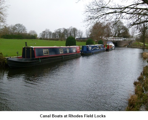 canal boats at Rhodes Field locks