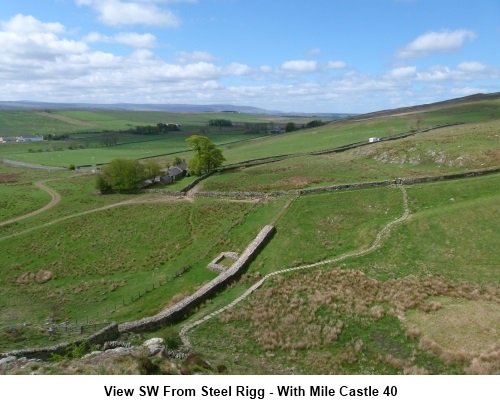 View SW from Steel Rigg with mile castle 40