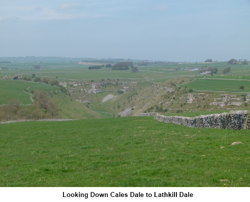 View down Cales dale to Lathkill Dale
