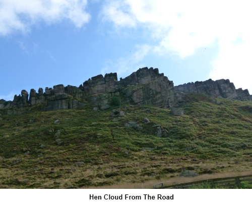 A view of Hen Cloud from the road.
