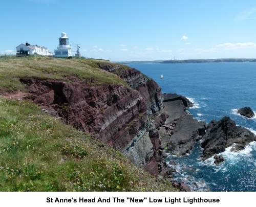 St Anne's Head with the "Low Light" lighthouse