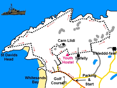 Pembrokeshire walk St Davids Head - sketch map