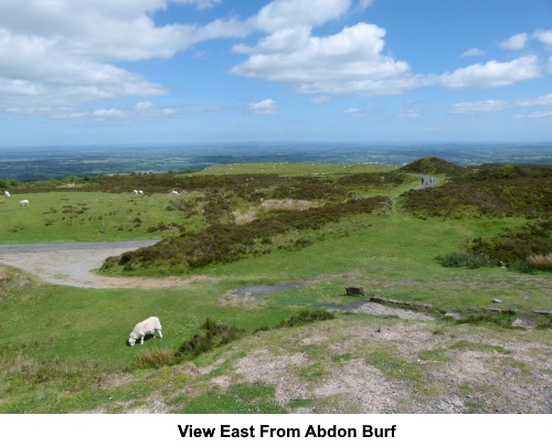 The view eaqst from Abdon Burf.