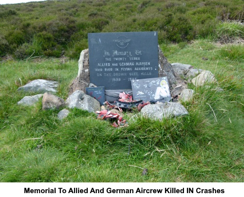 Memorial to Allied and German aircrew killed in crashes on Brown Clee Hill.