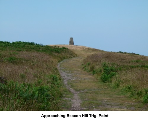 Approaching Beacon Hill trig. point