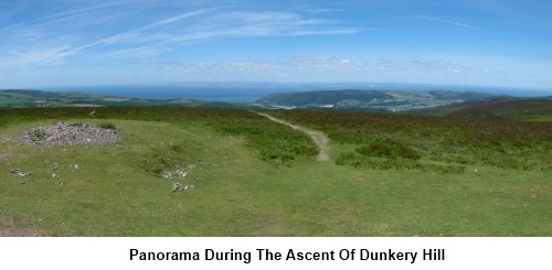 Panorama during the ascent of Dunkery Beacon