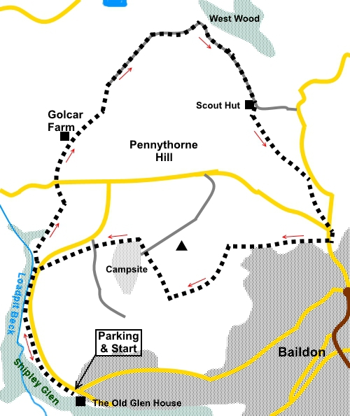 Baildon Moor Circuit sketch map