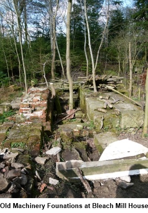 Industrial remains at Bleach Mill House