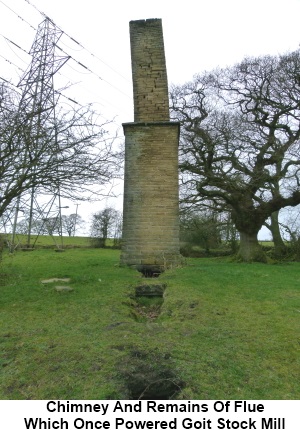 The old chimney and flue which once powered Goit Stock Mill