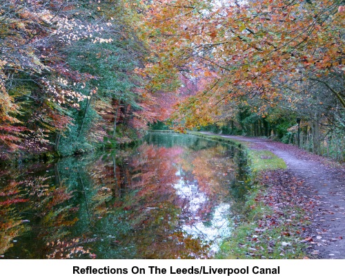 Autumn reflections along the Leeds/Liverpool canal.