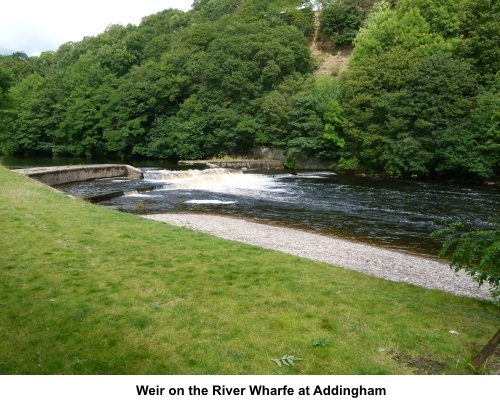 Weir on the river Wharfe at Addingham