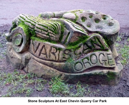 Stone sculpture at East Chevin Quarry car park