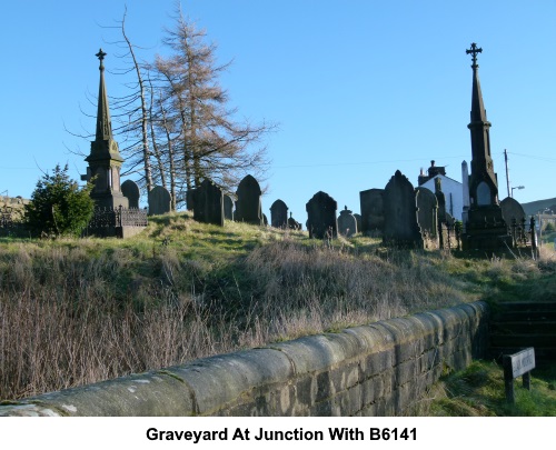 Leeming Graveyard at the junction with the B6141.