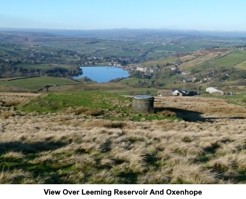 A view over Leeming Reservoir and Oxenhope.