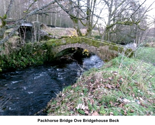 Packhorse bridge over Bridgehouse Beck