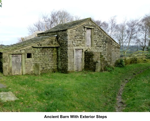 Ancient barn with exterior steps