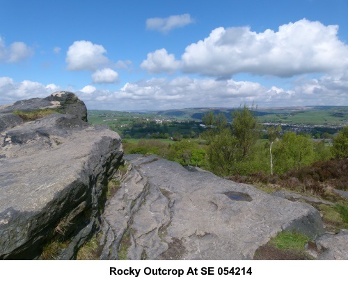 Rocky outcrop at OS reference SE054214