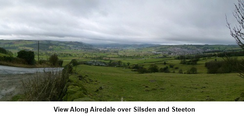 View along Airedale over Silsden and Steeton