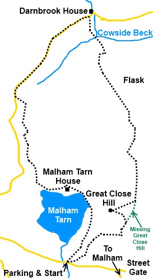 Yorkshire Dales walk Malham Tarn - sketch map